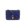 Bolso de mano Saint Laurent  Carré Satchel en cuero azul - 360 thumbnail