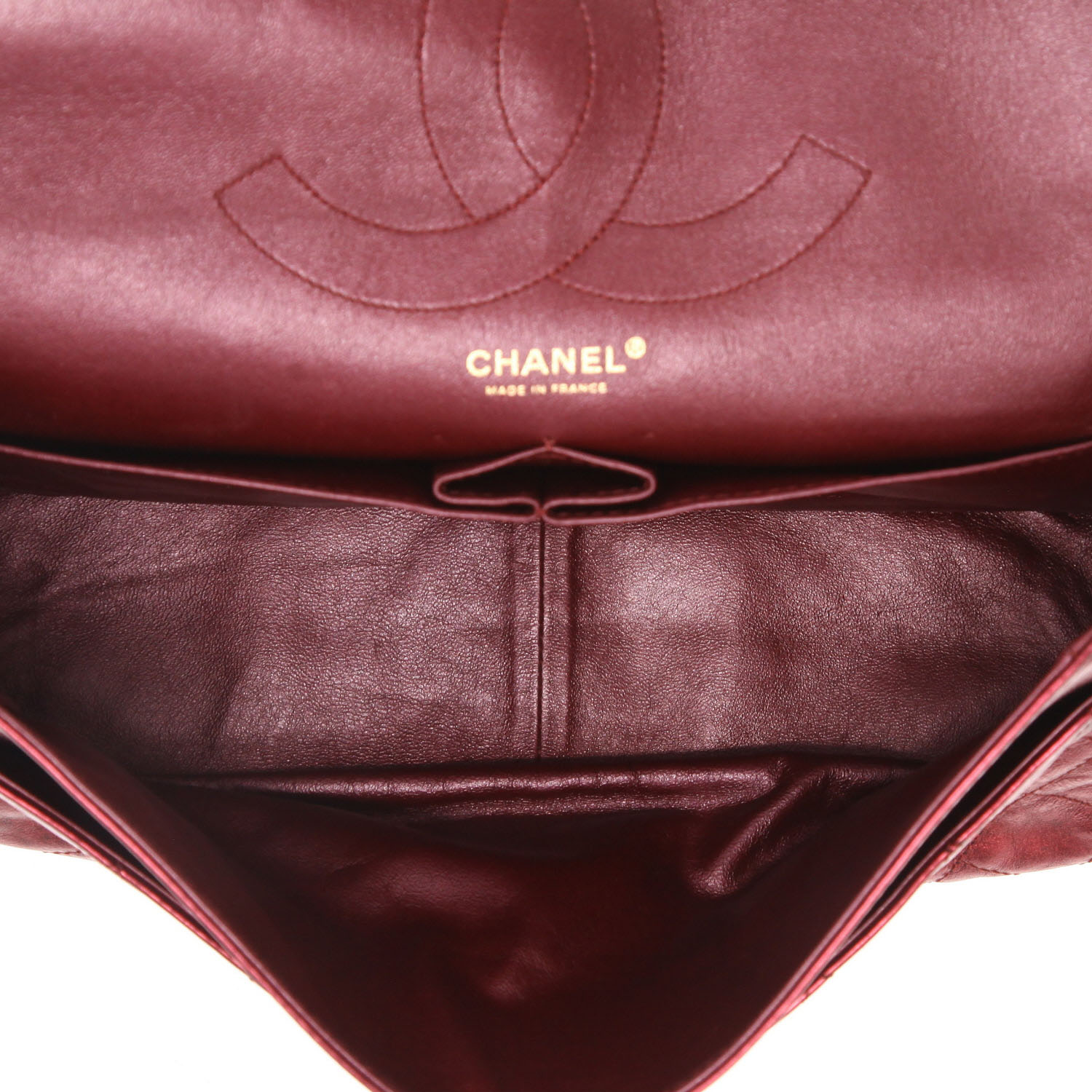 Bolso de mano Chanel  Chanel 2.55 en cuero acolchado rojo metalizado - Detail D3
