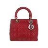 Bolso de mano Dior  Lady Dior modelo mediano  en cuero cannage rojo - 360 thumbnail