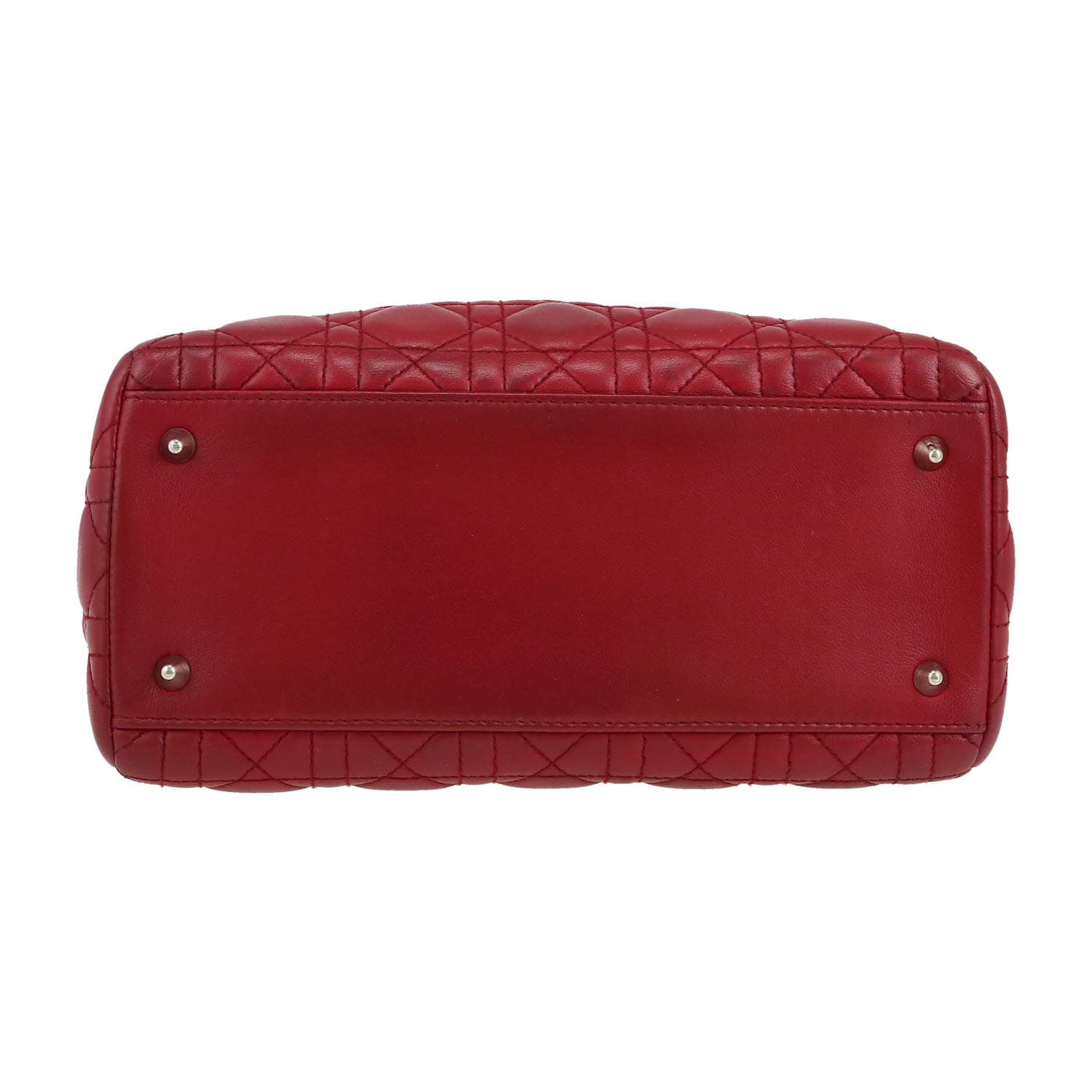 Borsa Dior  Lady Dior modello medio  in pelle cannage rossa - Detail D1