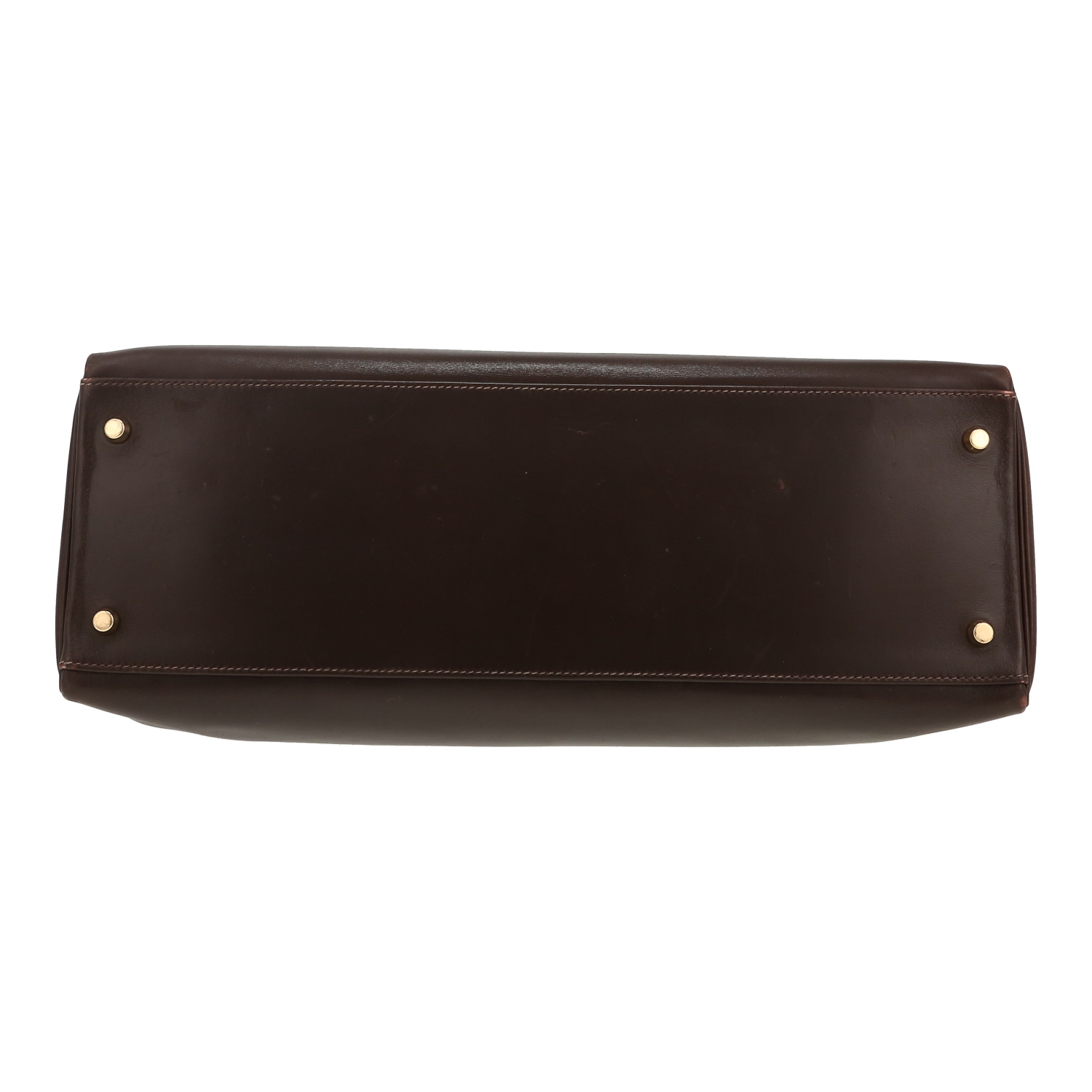Hermès  Kelly 40 cm handbag  in brown box leather - Detail D1