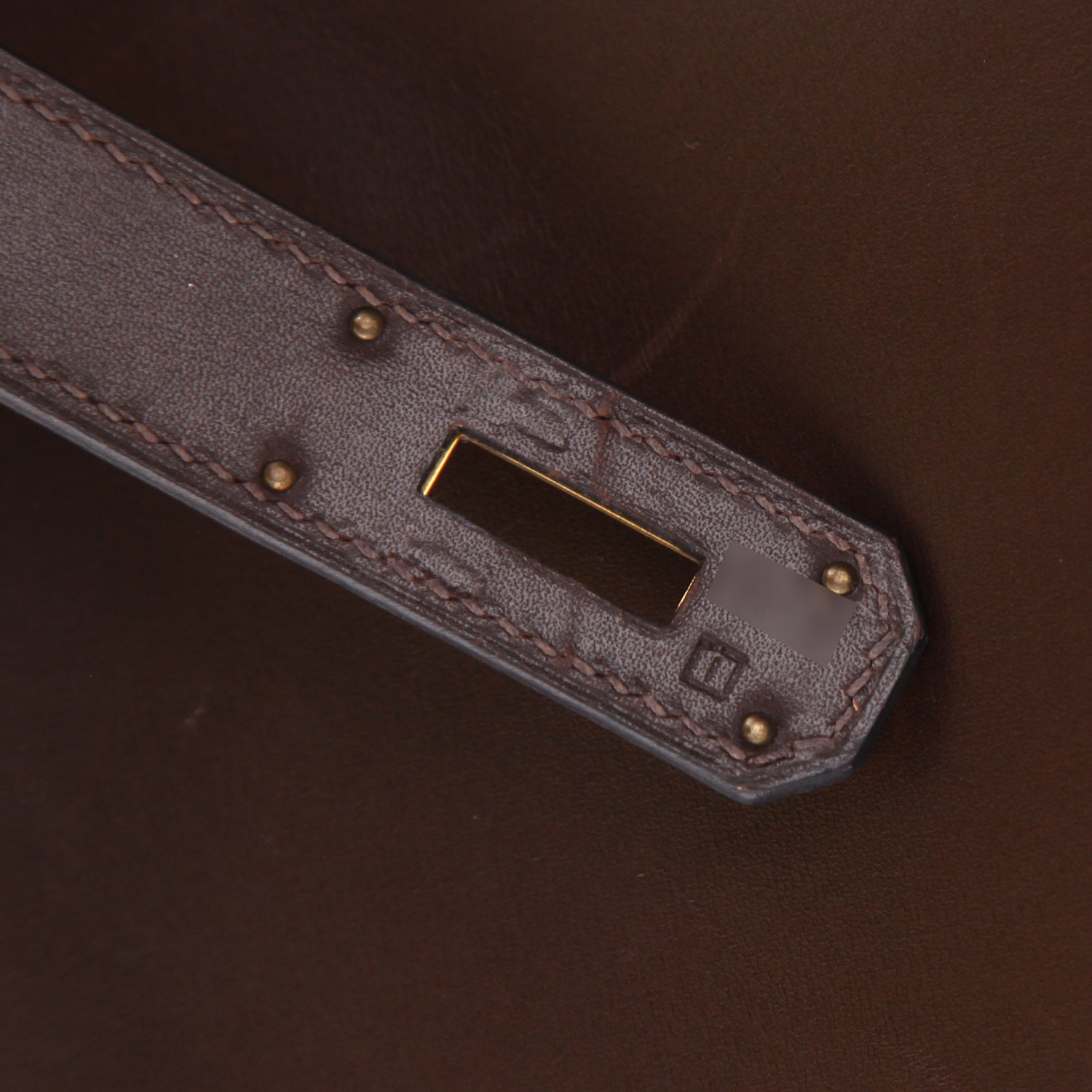 Borsa Hermès  Kelly 40 cm in pelle box marrone - Detail D4