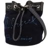 Sac Chanel   en toile bleu-marine et cuir noir - 00pp thumbnail