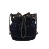 Sac Chanel   en toile bleu-marine et cuir noir - 360 thumbnail