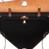 Hermès  Herbag bag worn on the shoulder or carried in the hand  in black canvas  and brown leather - Detail D3 thumbnail