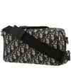 Borsa a tracolla Dior  Lingot 22 in tessuto a monogramma Oblique blu e pelle nera - 00pp thumbnail