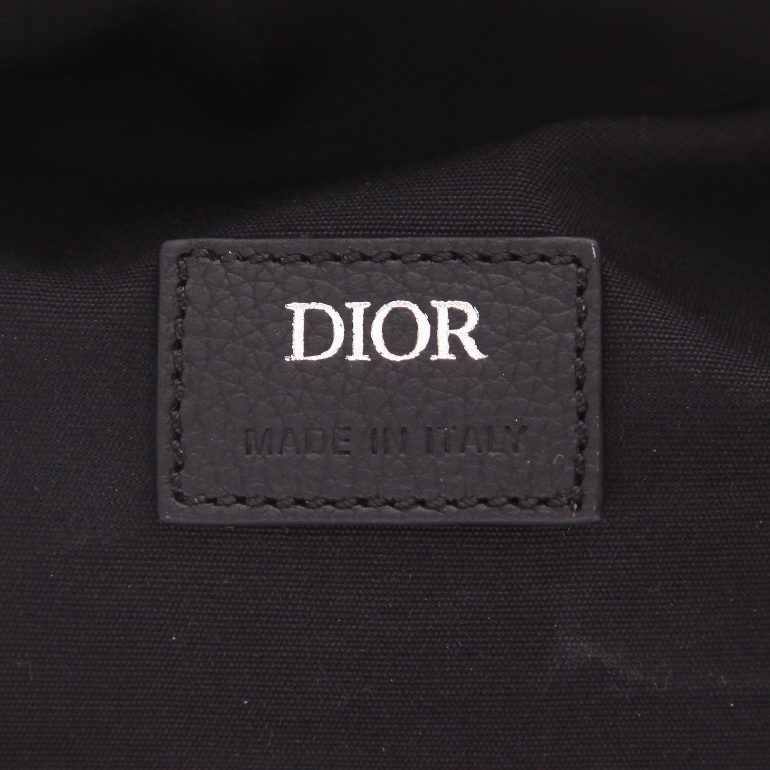 Dior  Lingot 22 shoulder bag  in blue monogram canvas Oblique  and black leather - Detail D2