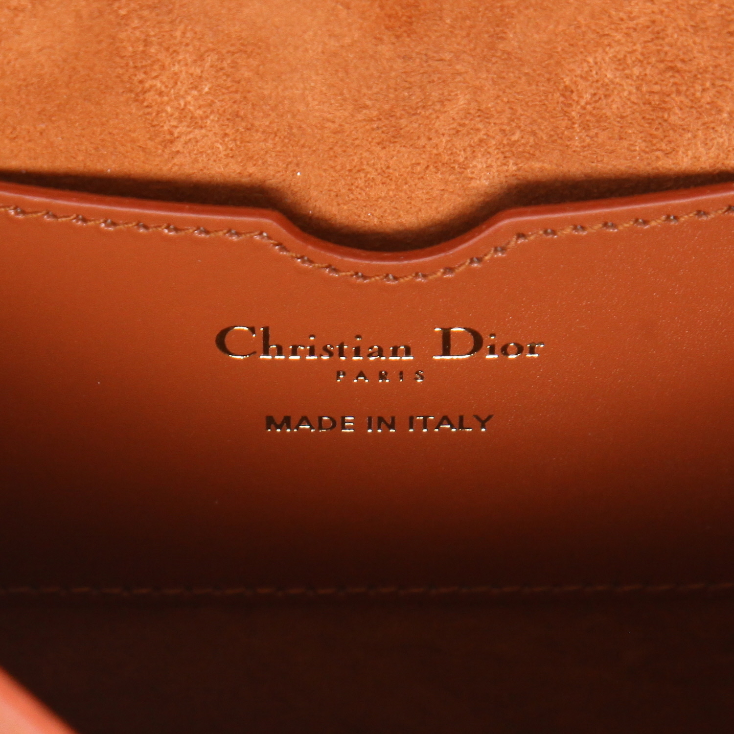 Dior  Bobby shoulder bag  in brown smooth leather - Detail D2
