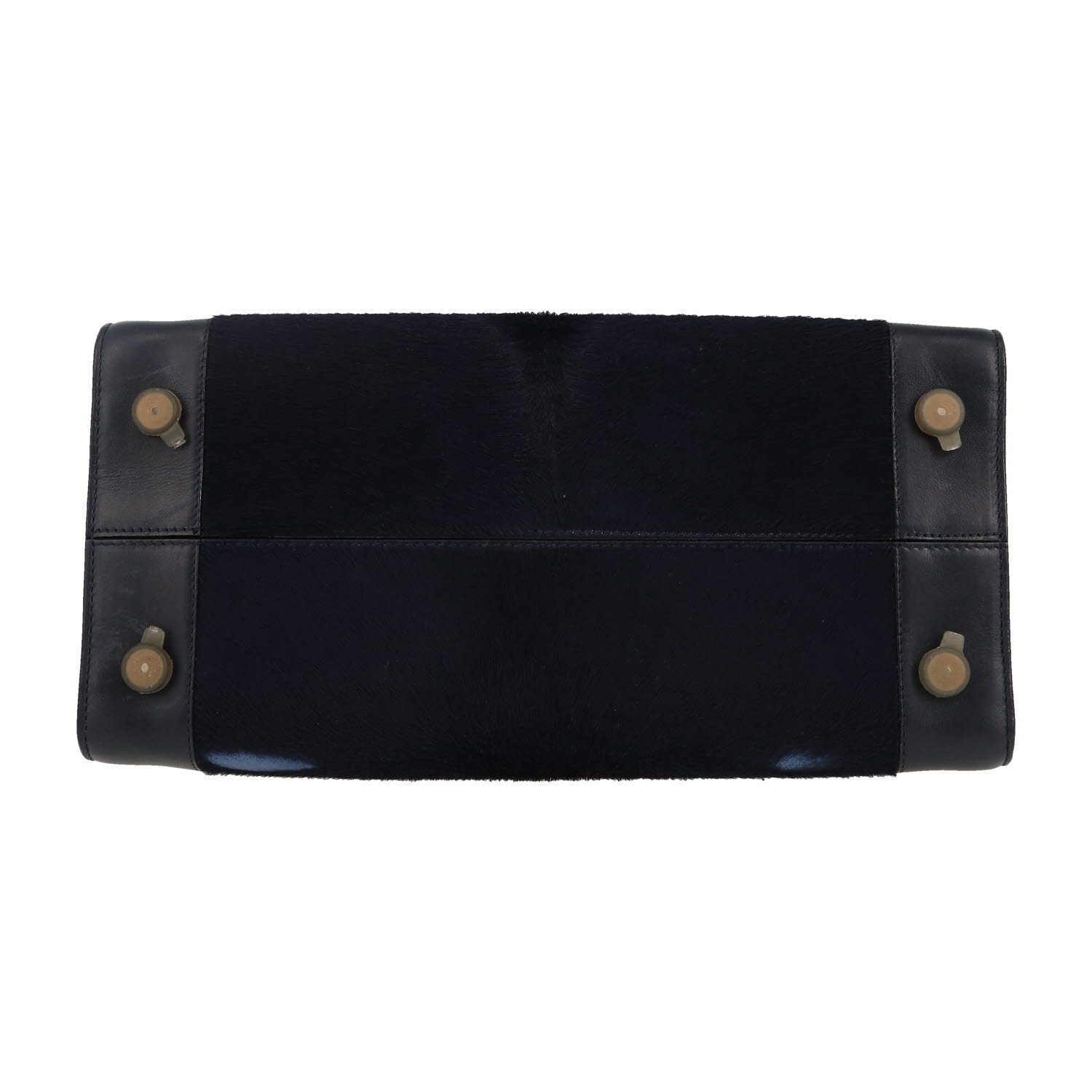 Bolso de mano Dior  Diorever en piel de potro azul marino y cuero azul marino - Detail D1