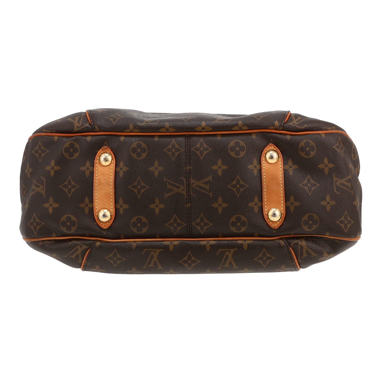 Louis Vuitton  Galliera handbag  in brown monogram canvas  and natural leather - Detail D1