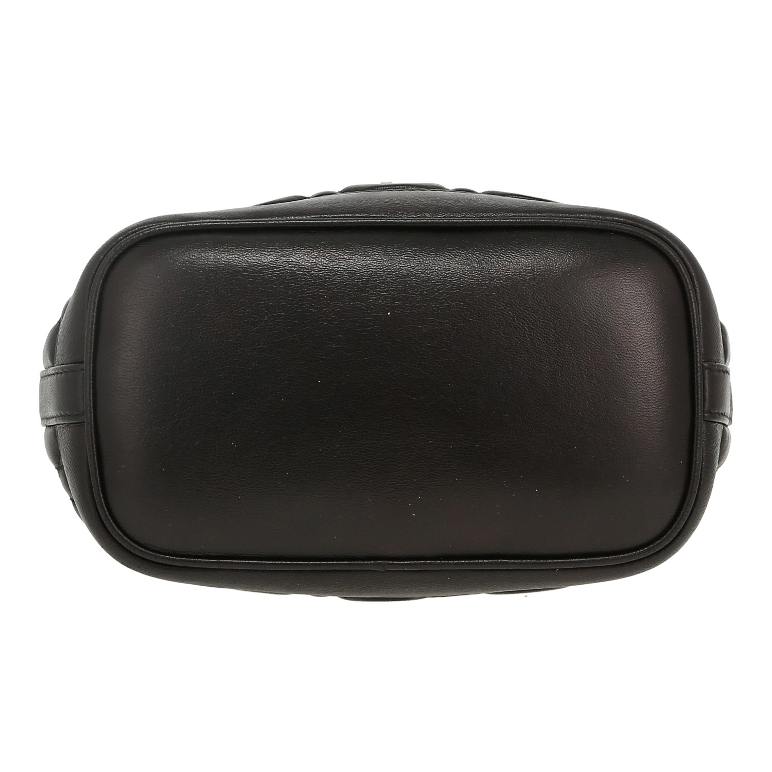 Sac bandoulière Dior  Bucket mini  en cuir cannage noir - Detail D1