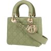 Bolso de mano Dior  Lady Dior en cuero cannage verde - 00pp thumbnail