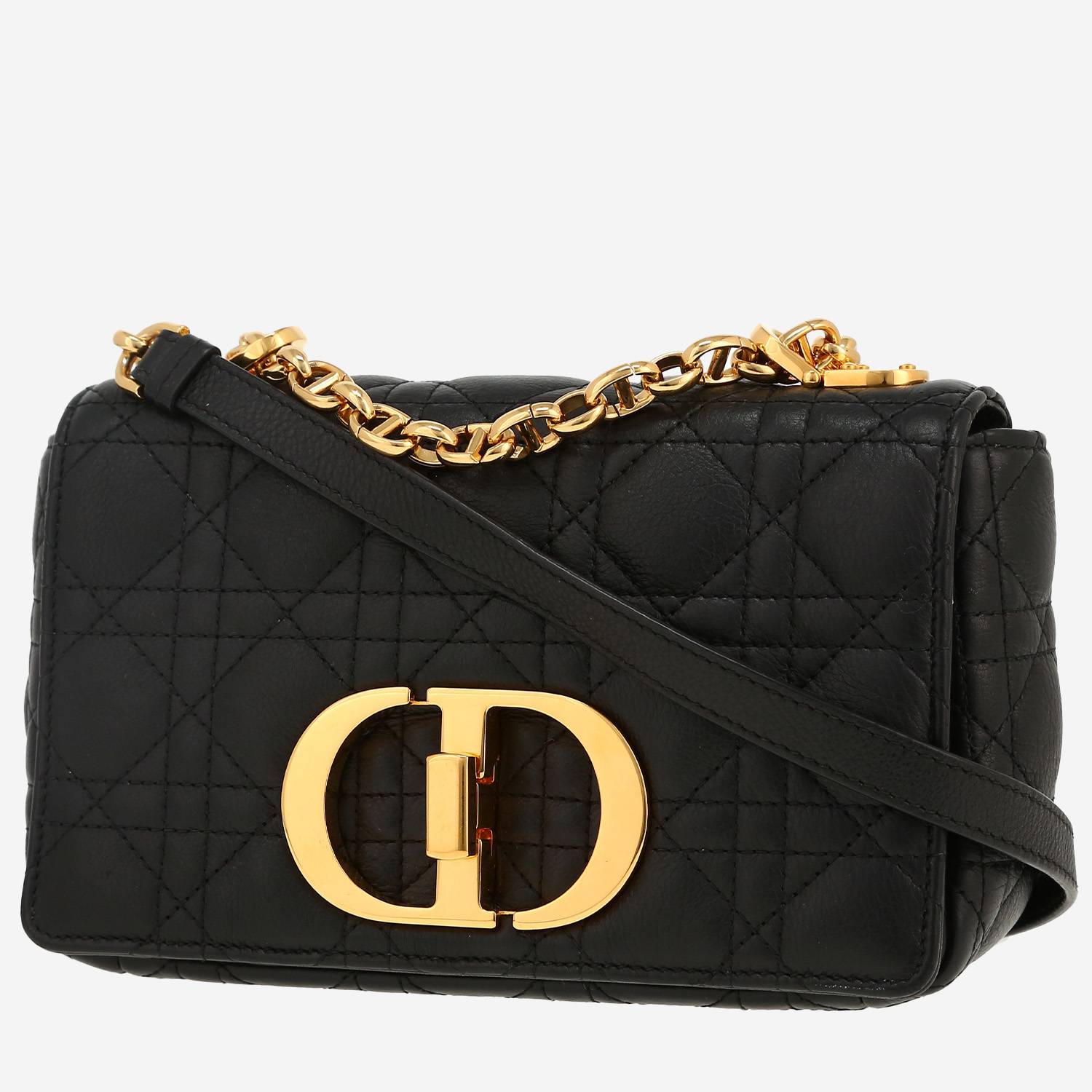 Dior  Caro handbag  in black leather cannage