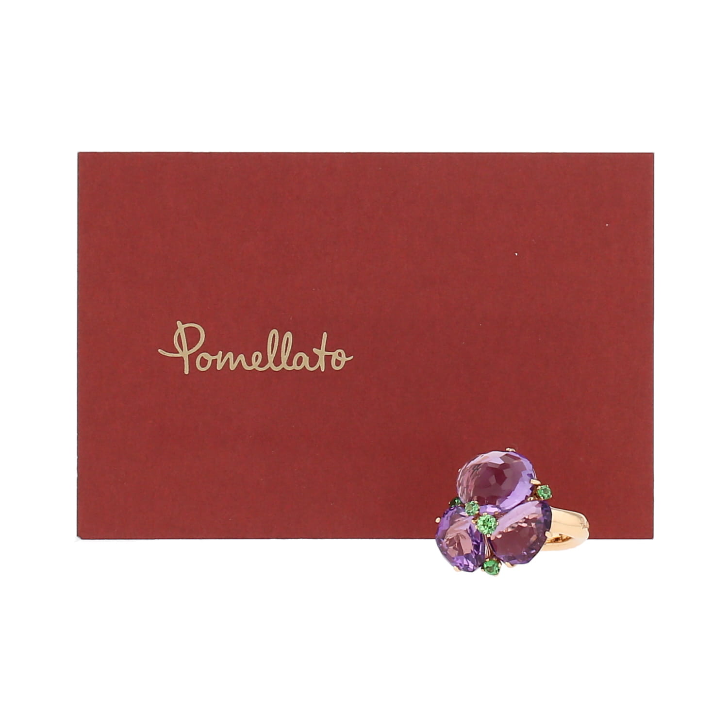 Anello Pomellato Bahia modello grande in oro rosa, ametista e Tsavorite - Detail D2
