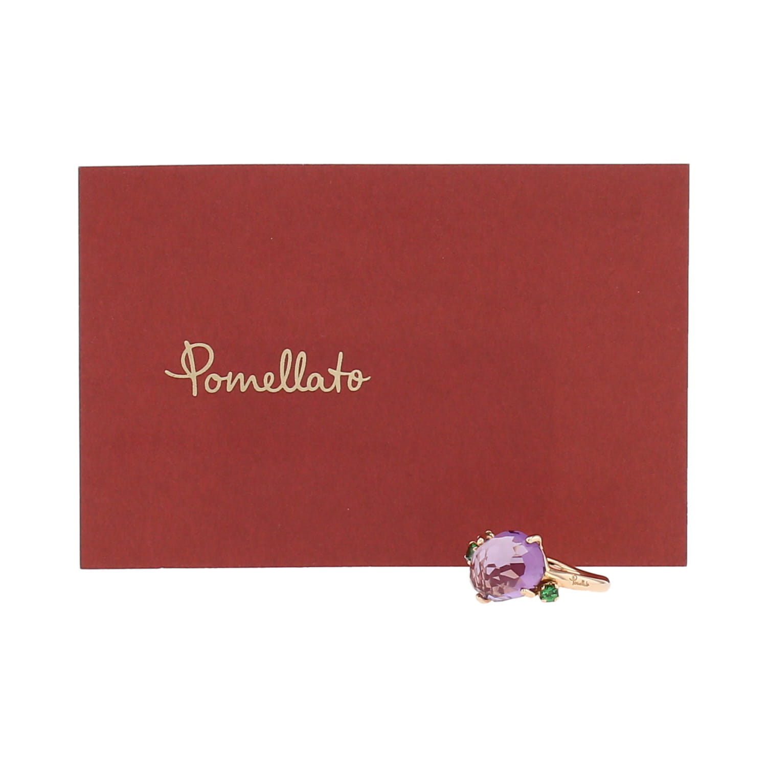 Sortija Pomellato Bahia modelo pequeño de oro rosa, amatista y tsavoritas - Detail D2