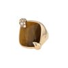 Pomellato Ritratto medium model ring in pink gold, tiger eye stone and diamonds - 00pp thumbnail