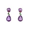 Pomellato Bahia pendants earrings in pink gold, amethysts and tsavorites - 00pp thumbnail