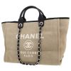 Bolso Cabás Chanel  Deauville en lona beige y cuero negro - 00pp thumbnail