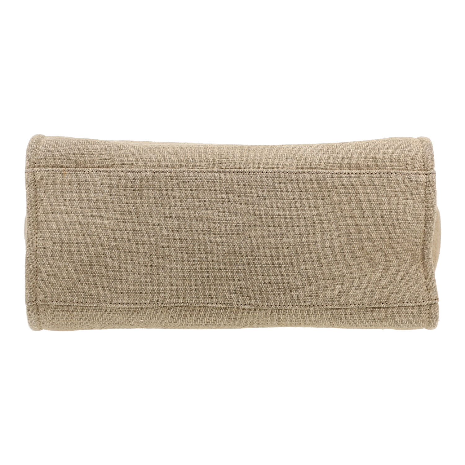 Sac cabas Chanel  Deauville en toile beige et cuir noir - Detail D1