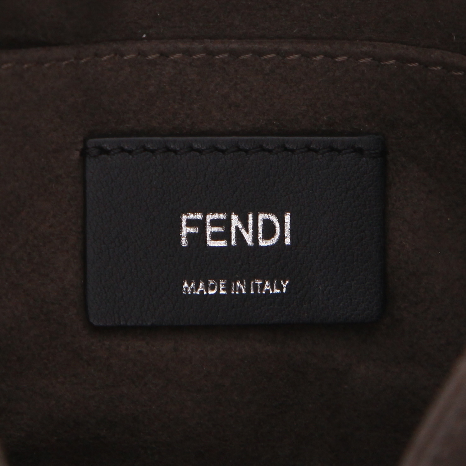 Borsa Fendi  Kan I modello piccolo  in pelle color talpa blu e gialla e pitone - Detail D2
