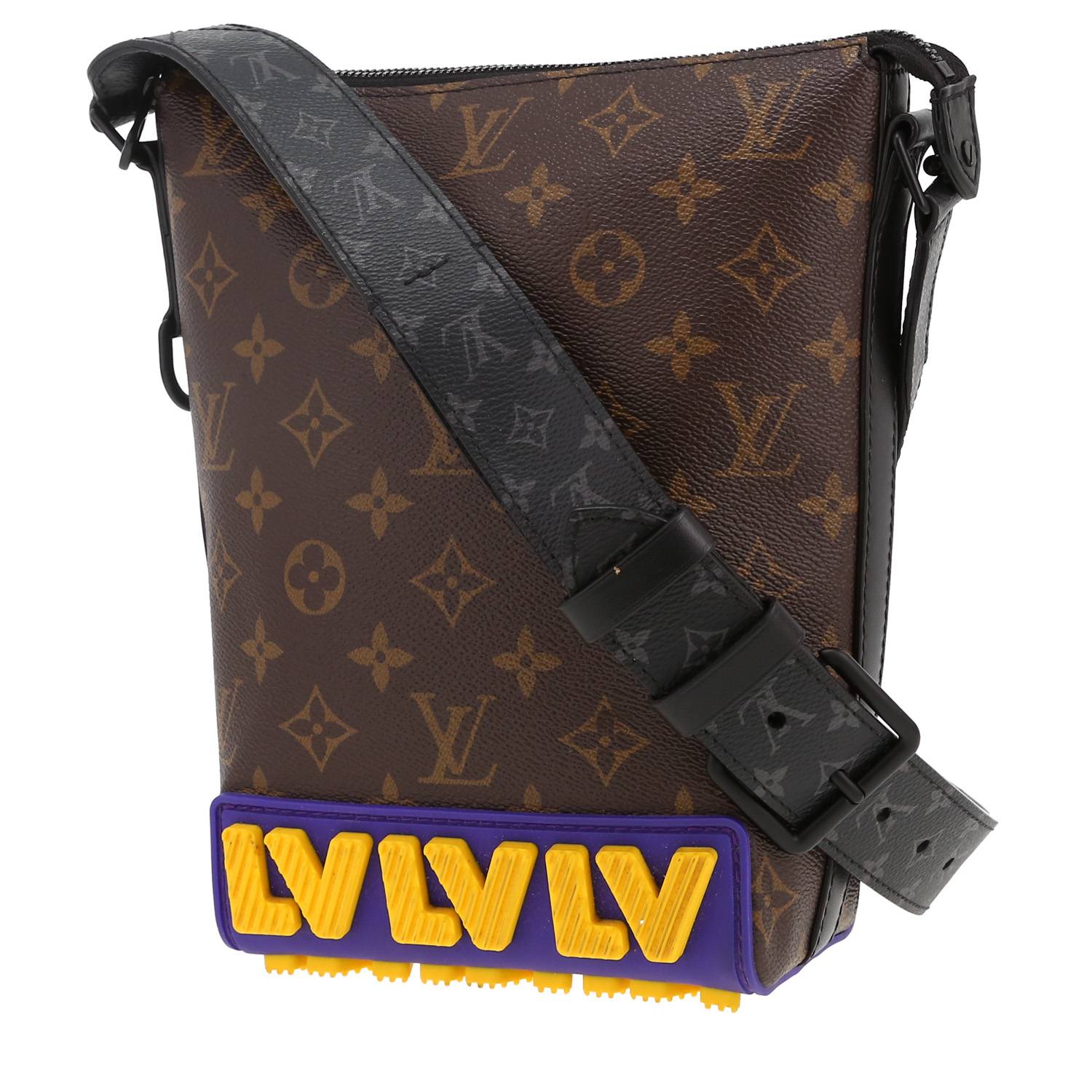 Louis Vuitton shoulder bag in brown monogram canvas and black monogram canvas