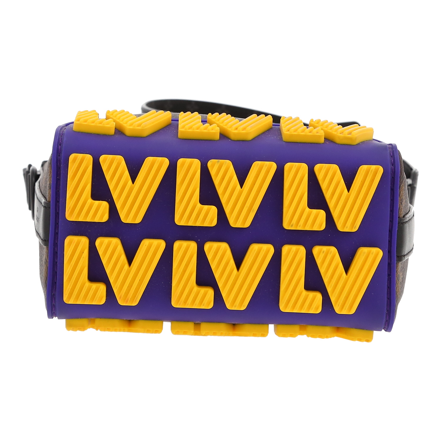 Sac bandoulière Louis Vuitton   en toile monogram marron et toile monogram noire - Detail D1