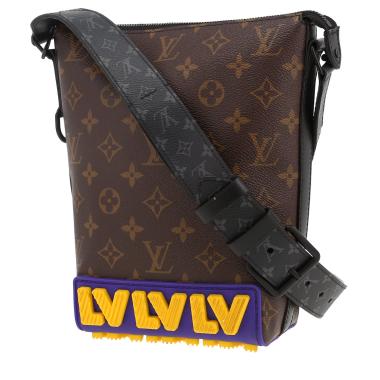 Borsa a tracolla Louis Vuitton   in tela monogram marrone e tela monogram nera