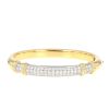 Bracelet jonc ouvrant Fred Isaure en or jaune, platine et diamants - 360 thumbnail