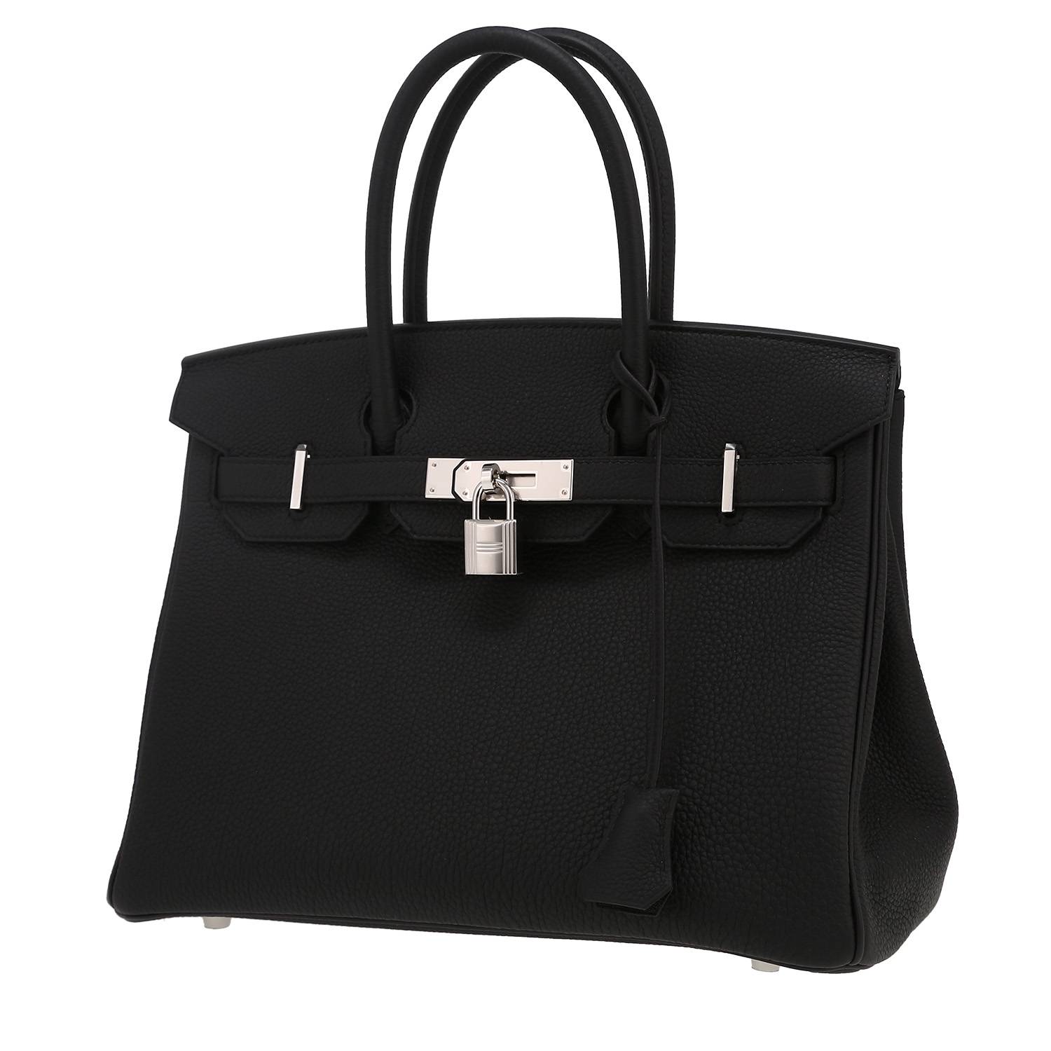 Birkin 30 cm Handbag In Black Togo Leather