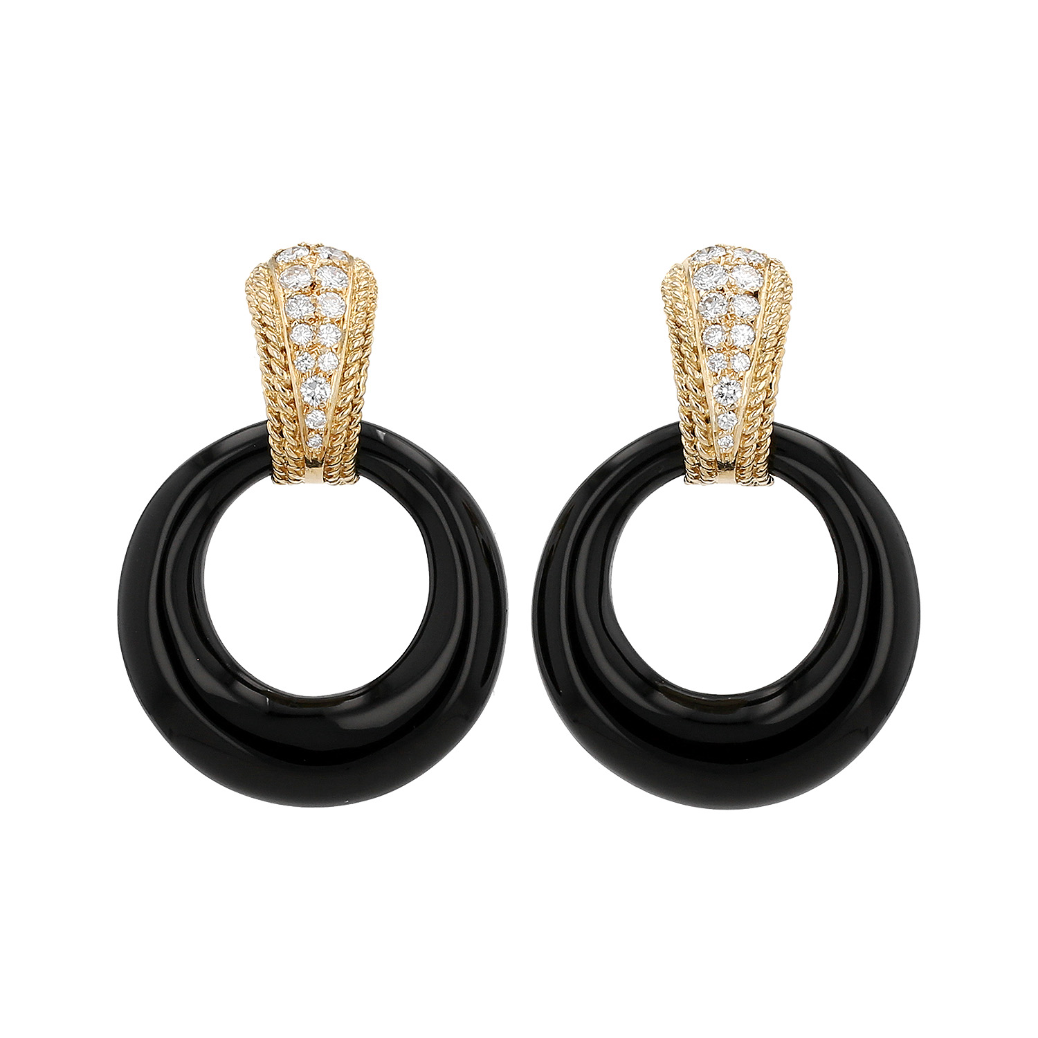 Orecchini trasformabili Van Cleef 
Arpels  in oro giallo, pietre ornamentali e diamanti - Detail D3