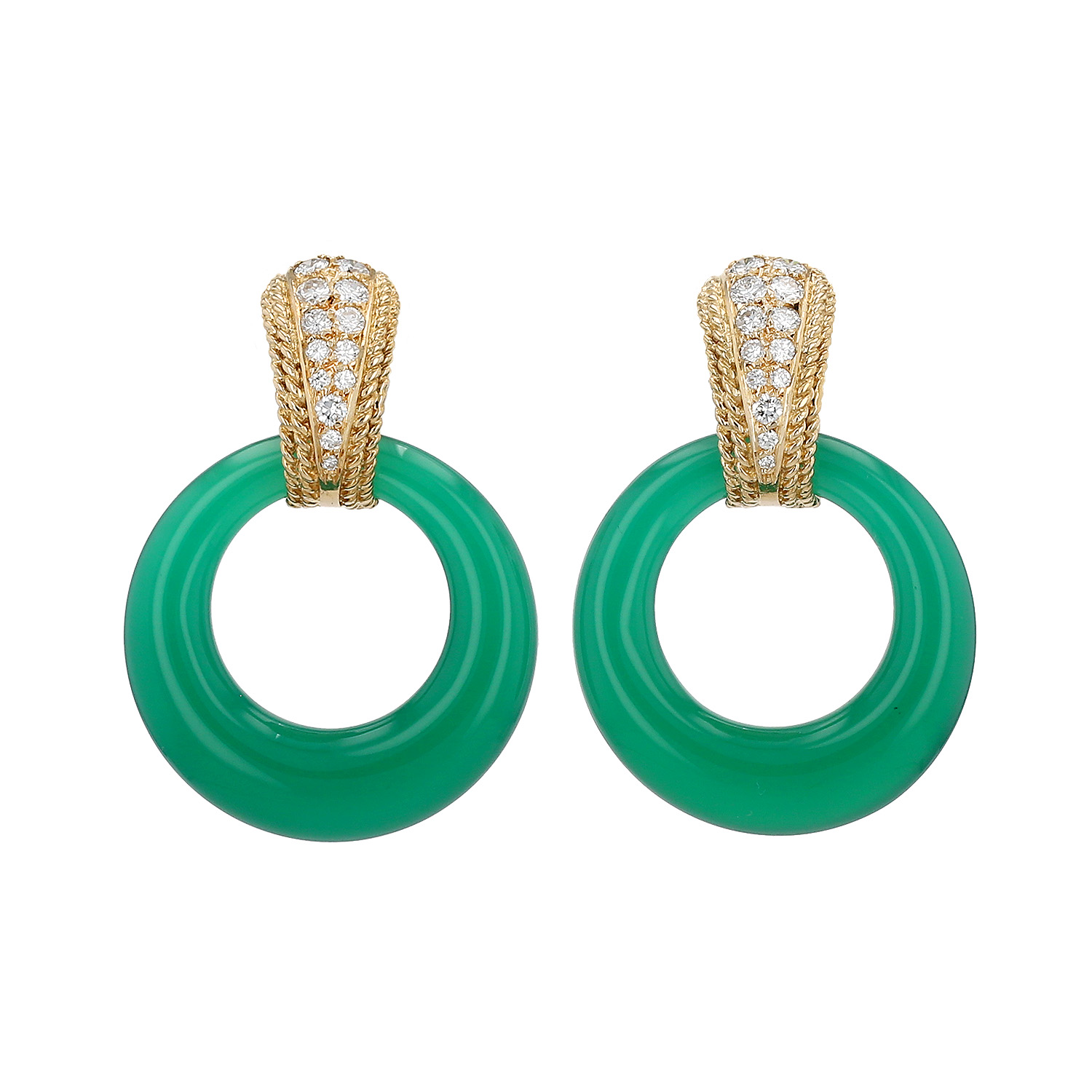 Pendientes  Van Cleef 
Arpels  de oro amarillo, piedras ornamentales y diamantes - Detail D4