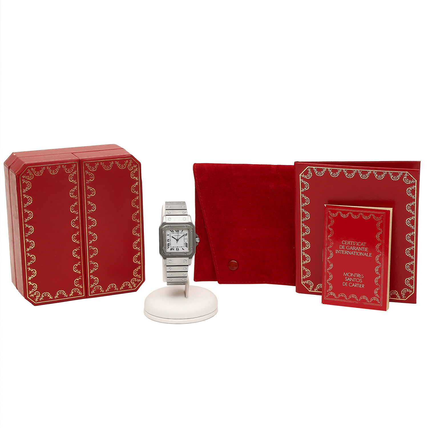 Cartier Santos  in stainless steel Ref: Cartier - 2960  Circa 1988 - Detail D2