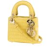 Bolso bandolera Dior  Mini Lady Dior en cocodrilo amarillo - 00pp thumbnail