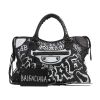 Balenciaga  City bag  in black and white leather - 360 thumbnail