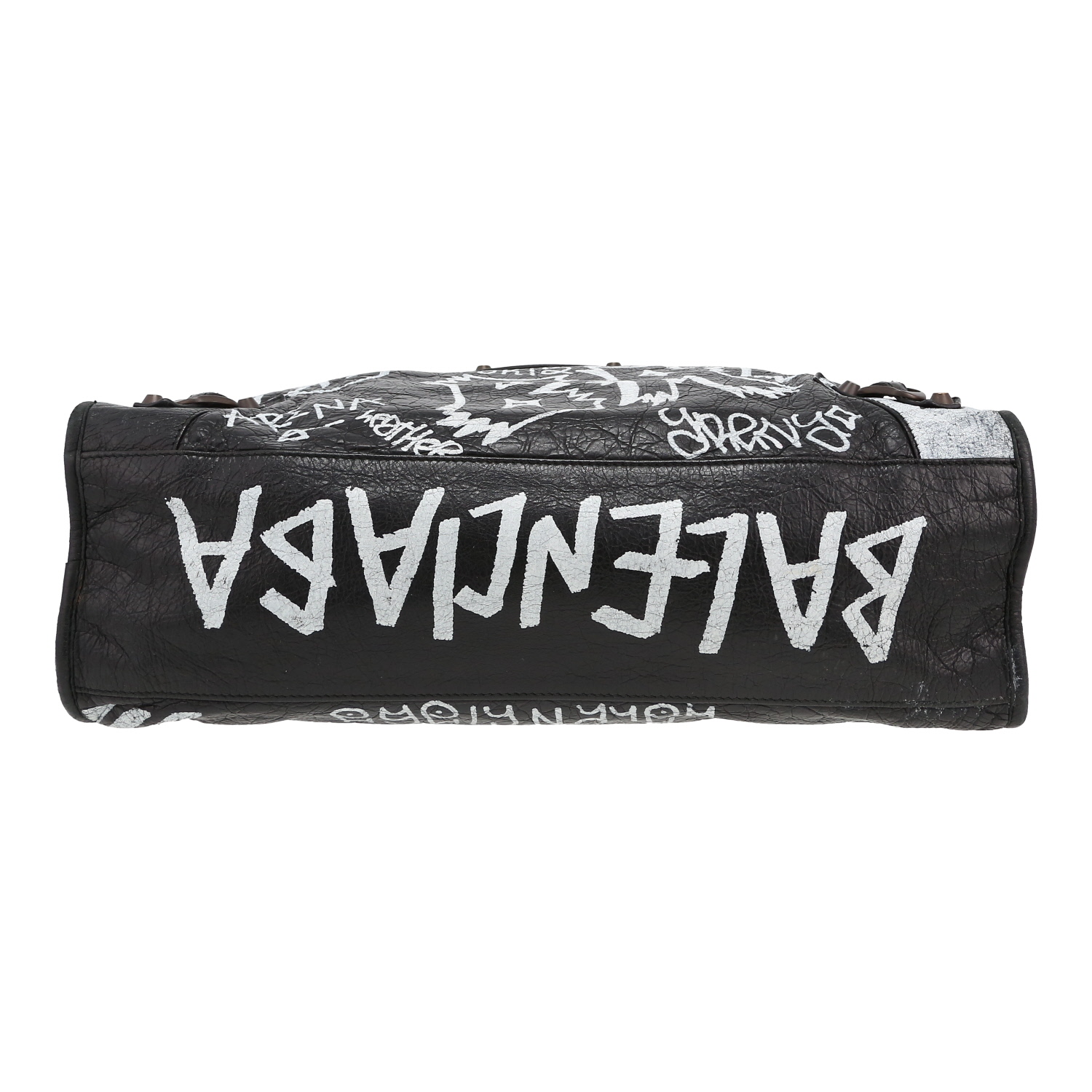 Bolso Balenciaga  City en cuero negro y blanco - Detail D1