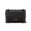 Chanel  Mini 2.55 handbag  in black chevron quilted leather - 360 thumbnail