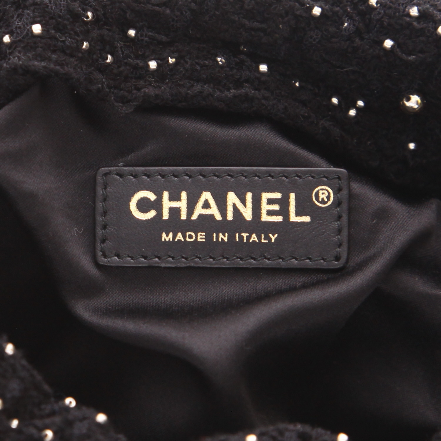 Borsa Chanel   in tweed nero e pelle nera - Detail D2