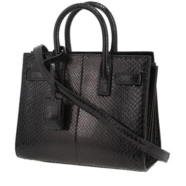 Bolso de mano Saint Laurent  Sac de jour Nano en piel de pitón negra