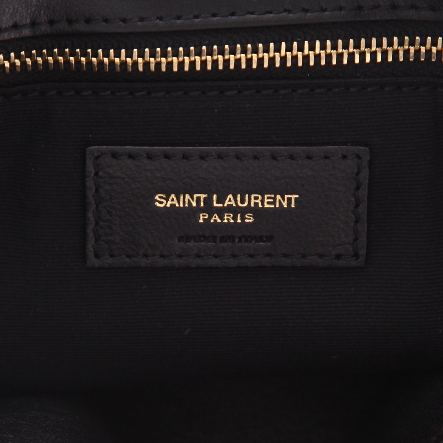 Sac bandoulière Saint Laurent  Niki en toile et cuir noir - Detail D2
