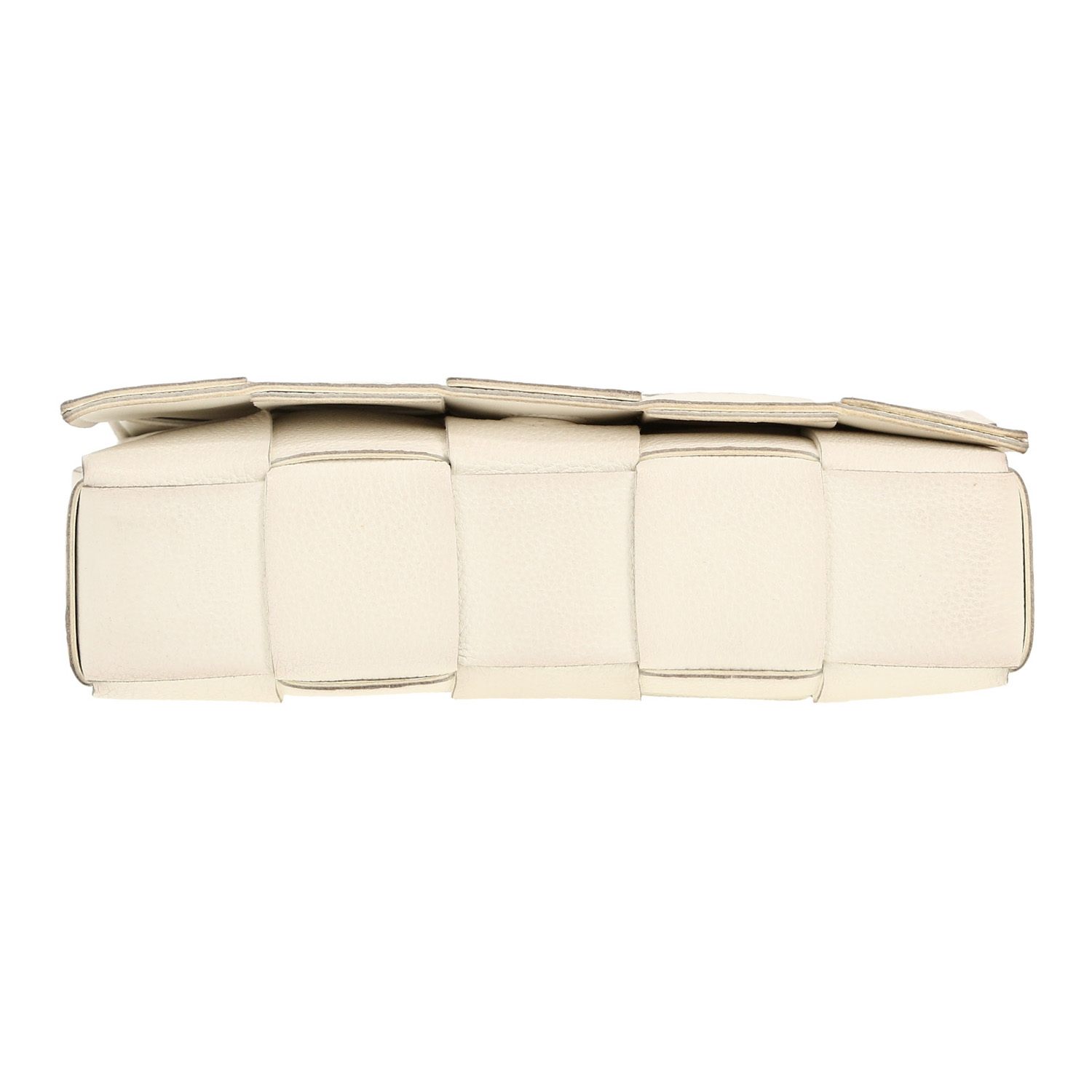 Bottega Veneta  Cassette shoulder bag  in white intrecciato leather - Detail D1