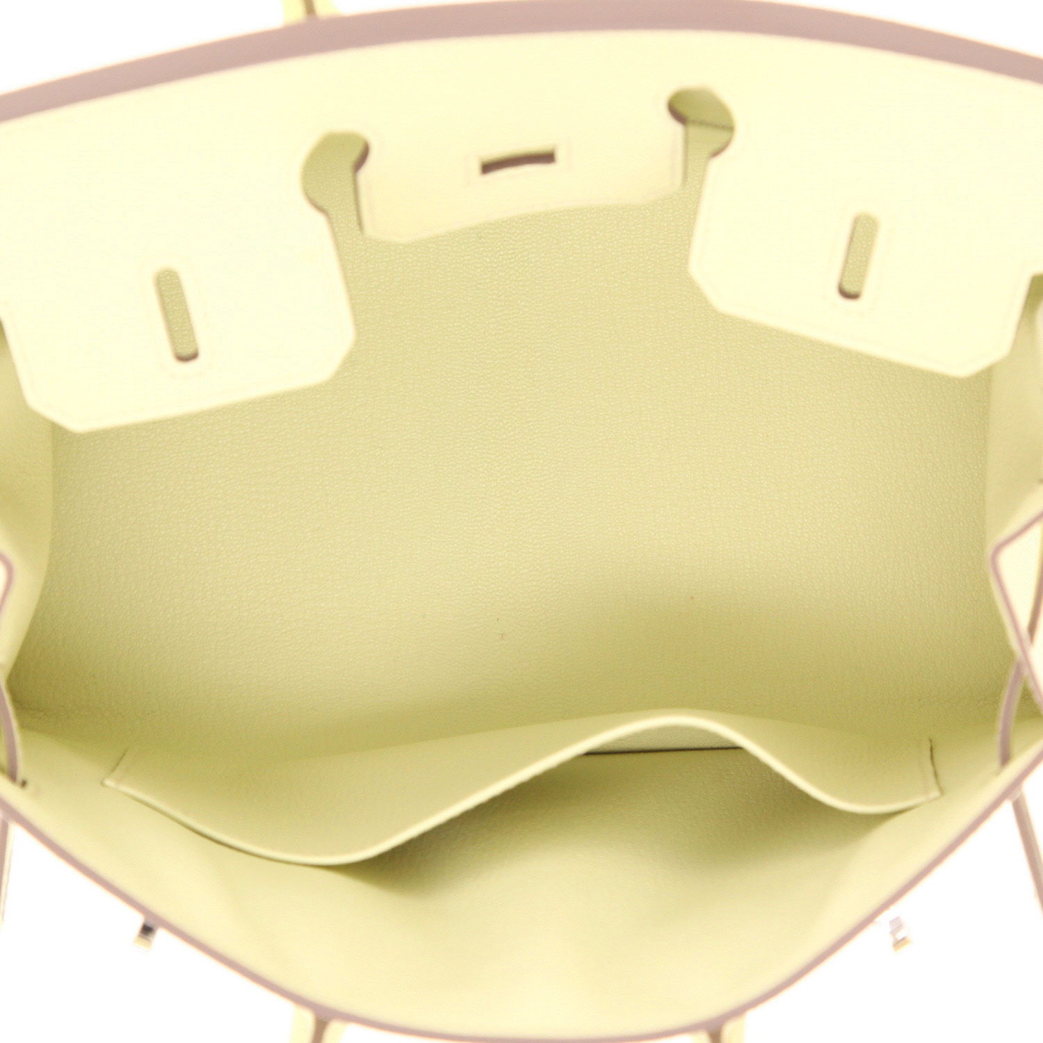 Bolso de mano Hermès  Birkin 25 cm en cuero epsom Jaune Milton - Detail D3