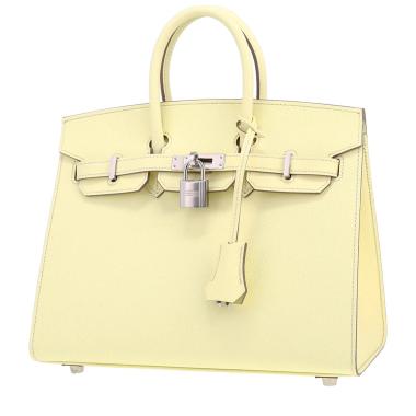 Bolso de mano Hermès  Birkin 25 cm en cuero epsom Jaune Milton