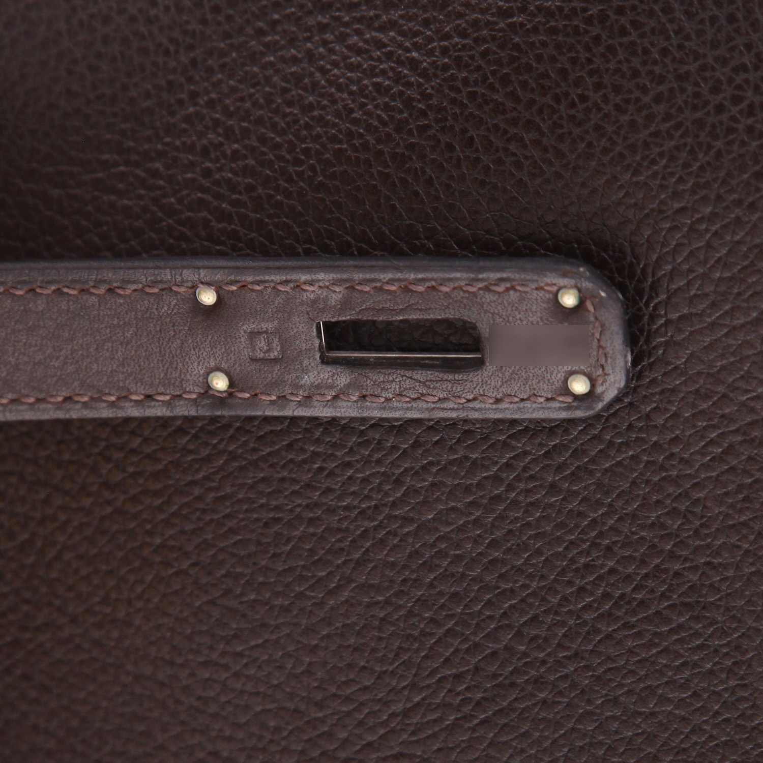 Hermès  Kelly 32 cm handbag  in brown Gulliver leather - Detail D4