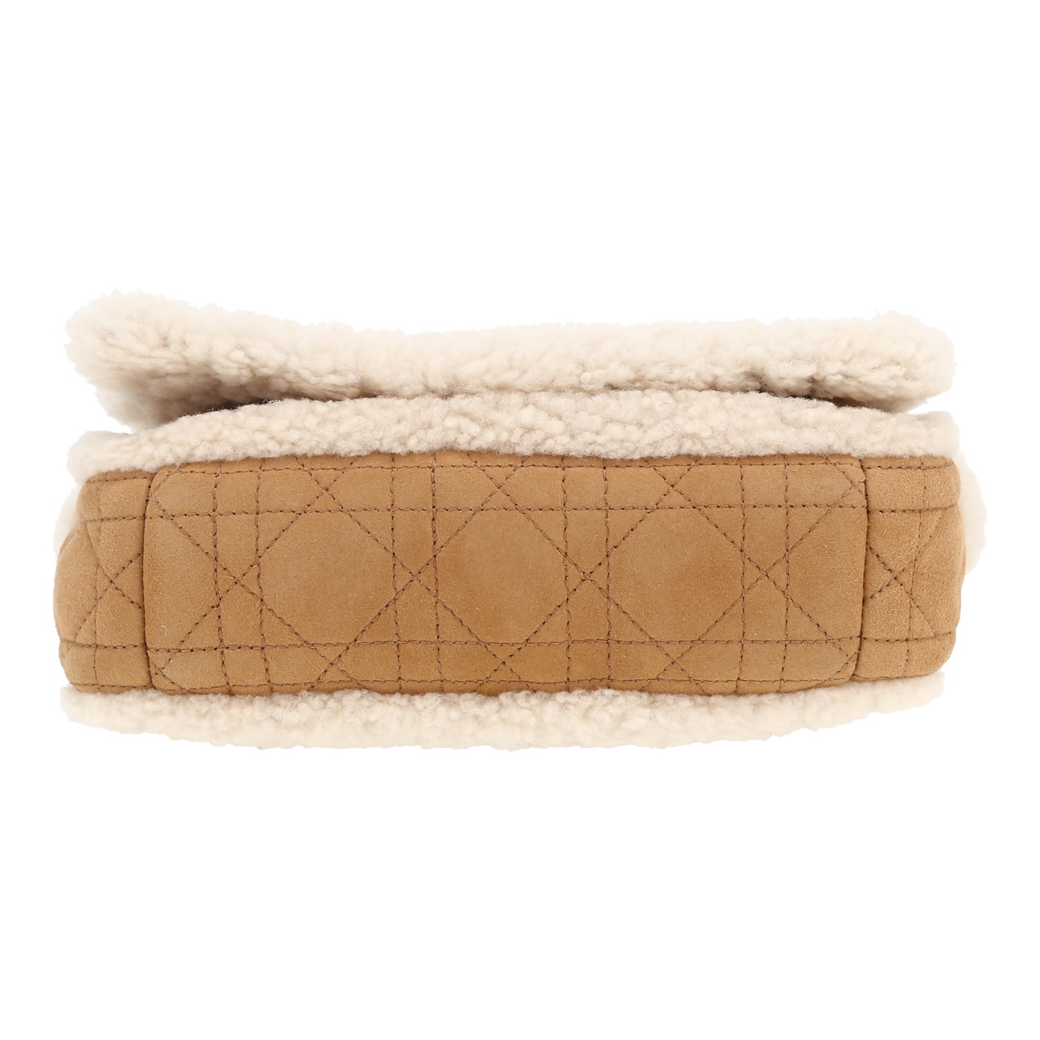 Dior  Caro shoulder bag  in beige and white sheepskin - Detail D1