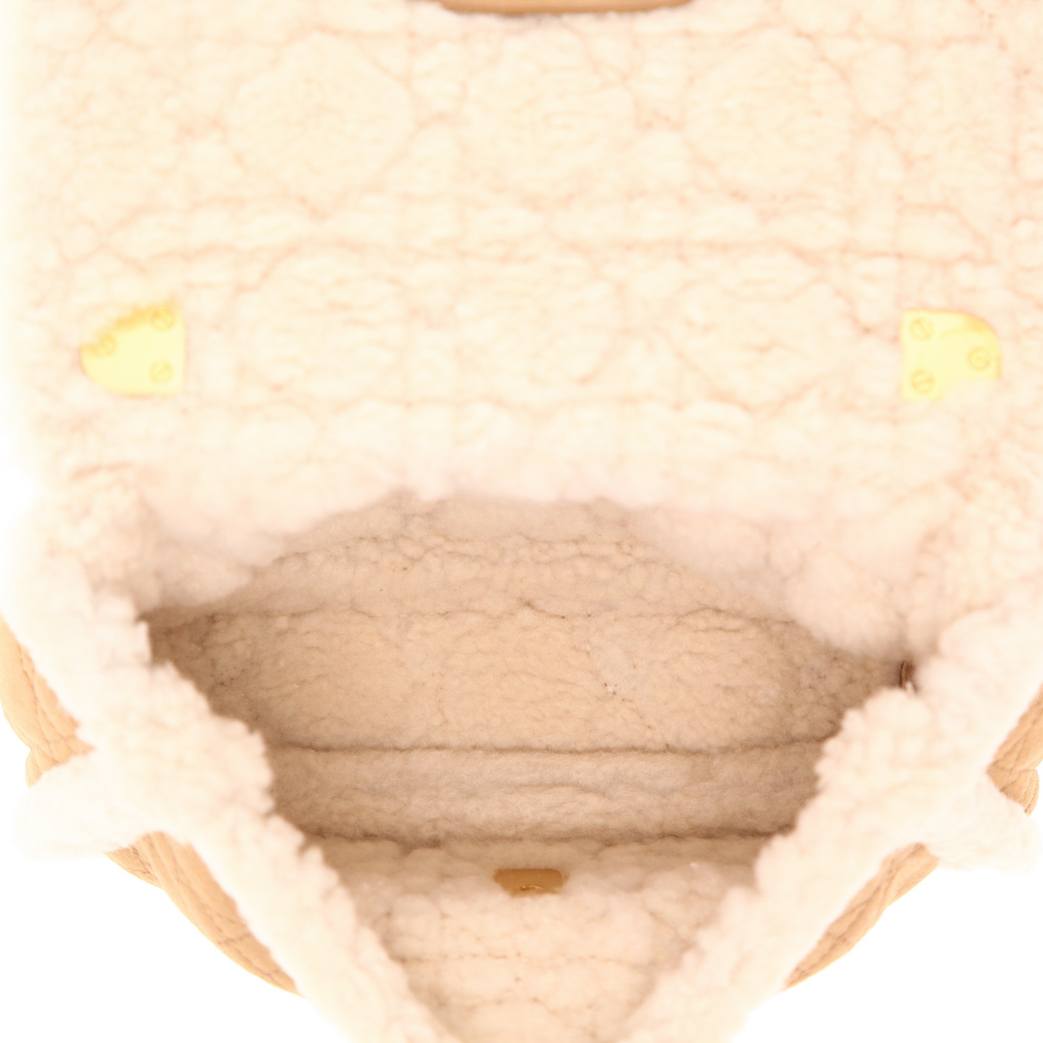 Sac bandoulière Dior  Caro en mouton retourné beige et blanc - Detail D3