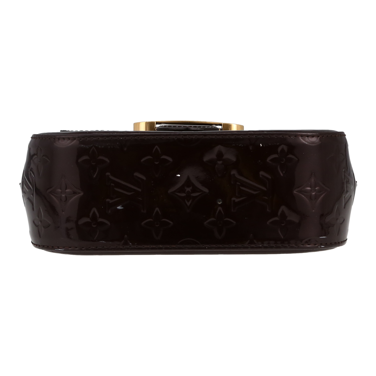 Louis Vuitton  Bellflower handbag  in plum monogram patent leather  and natural leather - Detail D1