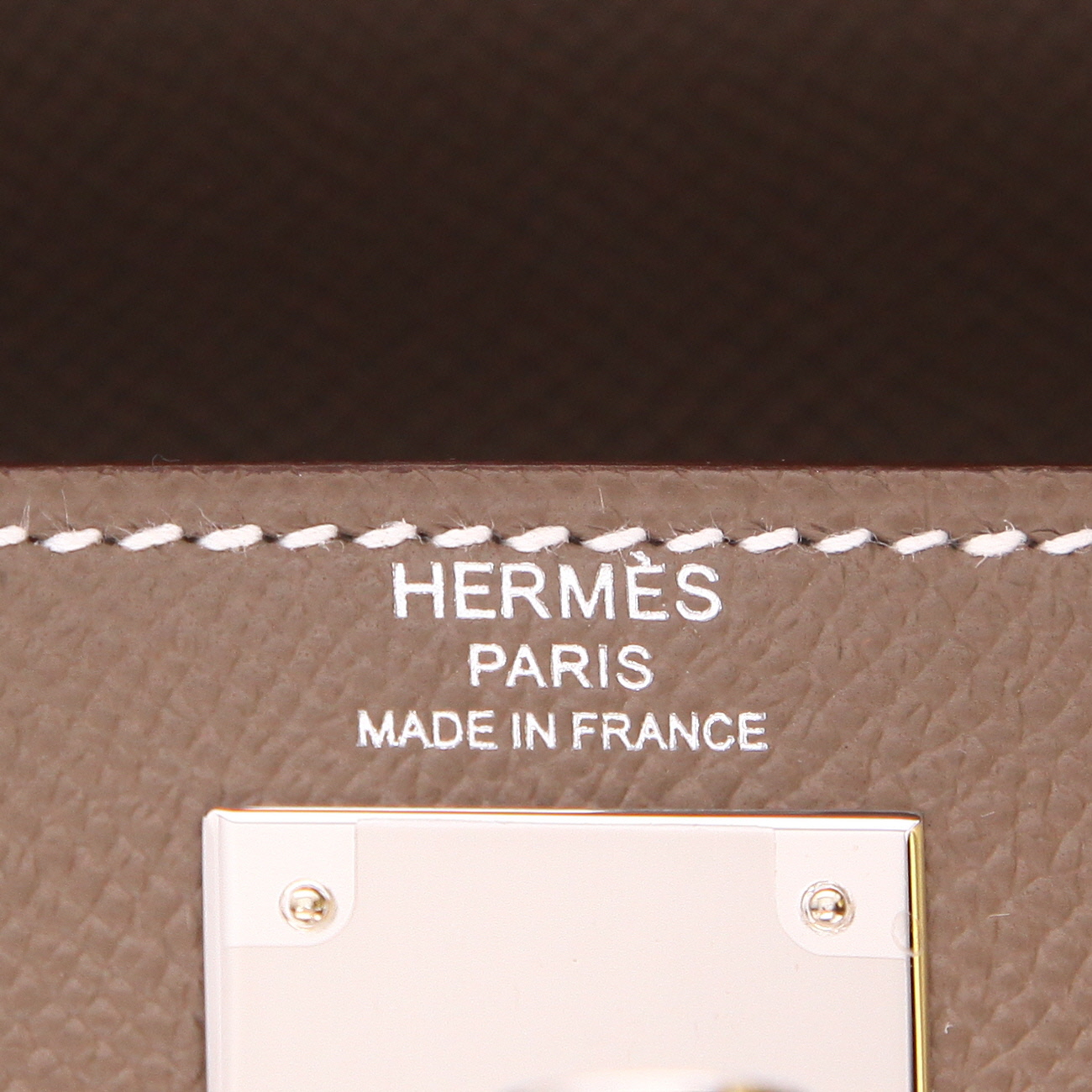 Borsa Hermès  Kelly 28 cm in pelle Epsom etoupe - Detail D2