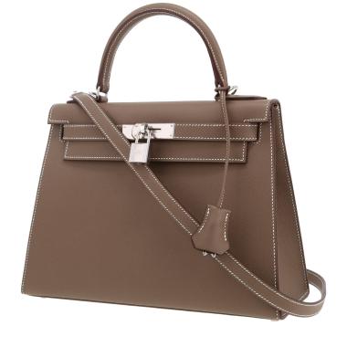 Bolso de mano Hermès  Kelly 28 cm en cuero epsom marrón etoupe