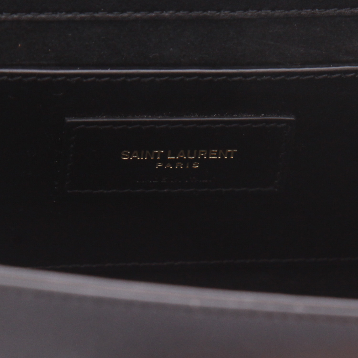 Sac bandoulière Saint Laurent  Kate Pompon en cuir noir - Detail D2