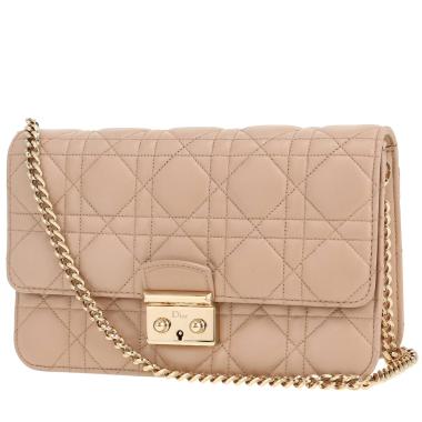 Borsa a tracolla Dior  Promenade in pelle cannage beige
